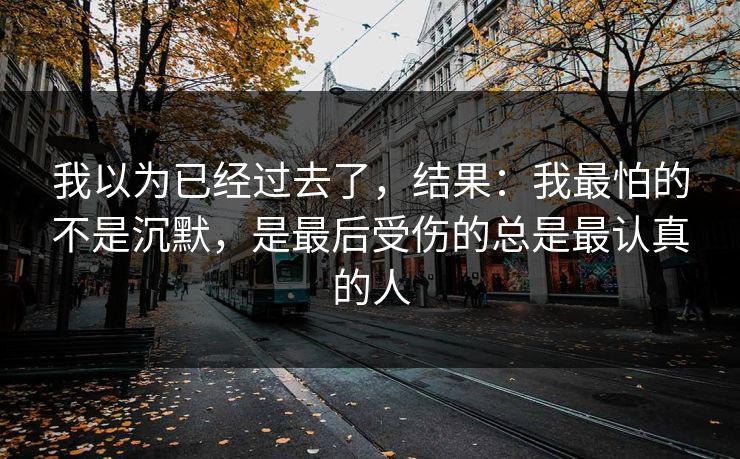我以为已经过去了，结果：我最怕的不是沉默，是最后受伤的总是最认真的人